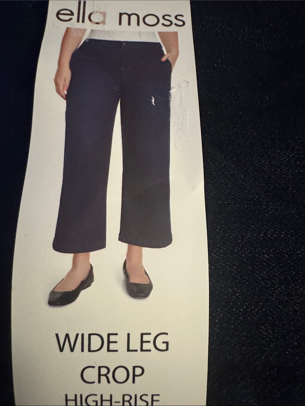 Ella Moss Navy Wide-Leg Crop Jeans